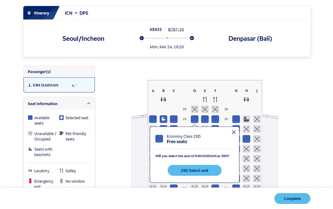 Online check-in