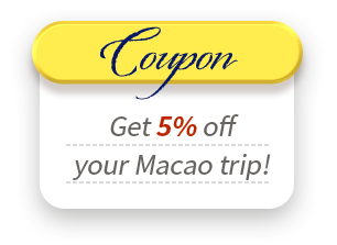 Coupon, Get 5% off your Macao trip!